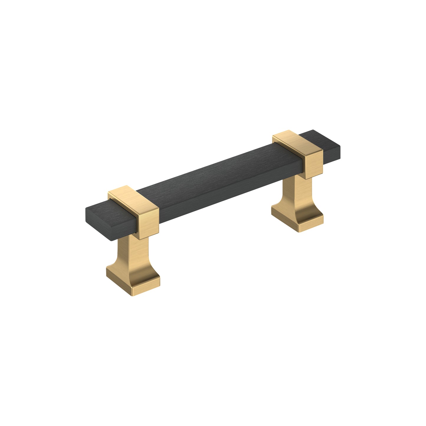 Amerock Overton Pull - 3 inch (76mm) CTC - Brushed Matte Black/Champagne Bronze