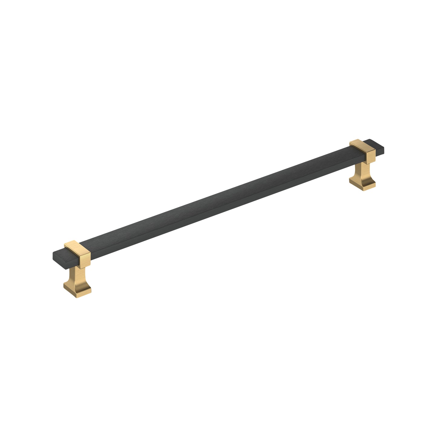 Amerock Overton Pull - 10-1/16 inch (256mm) CTC - Brushed Matte Black/Champagne Bronze