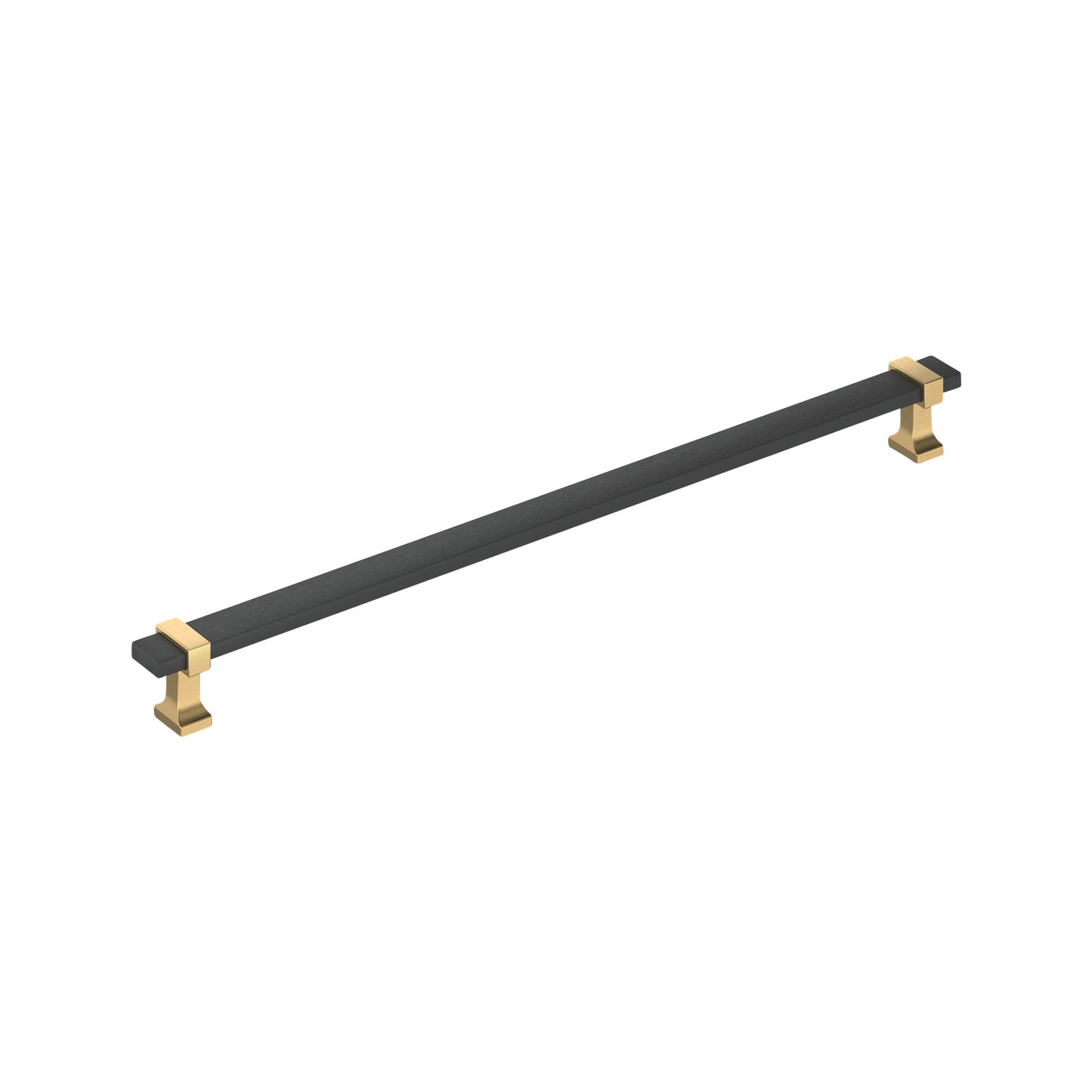 Amerock Overton Pull - 12-5/8 inch (320mm) CTC - Brushed Matte Black/Champagne Bronze