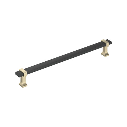 Amerock Overton Cabinet Pull - Brushed Matte Black/Golden Champagne