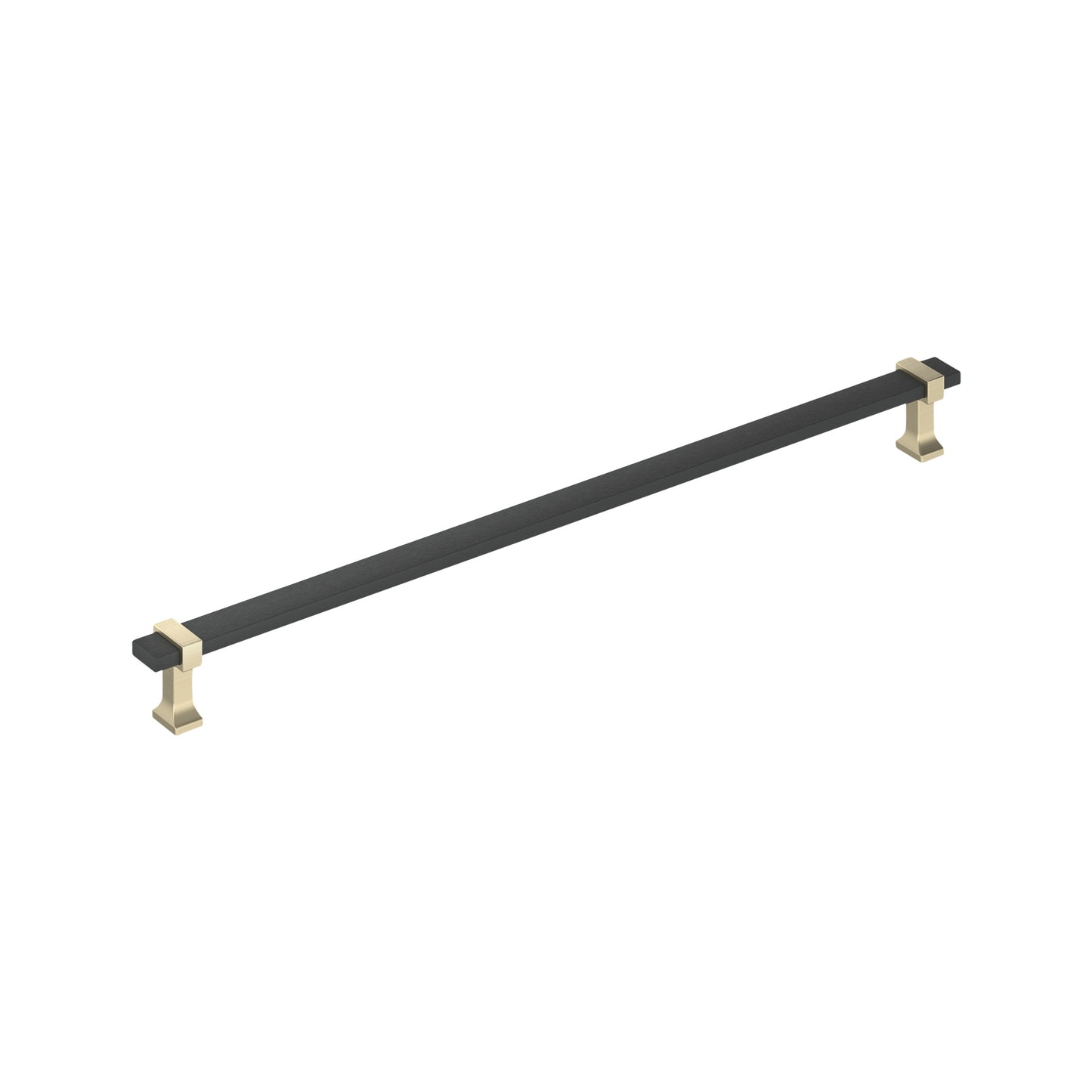Amerock Overton Appliance Pull - 18 inch (457mm) CTC - Brushed Matte Black/Golden Champagne
