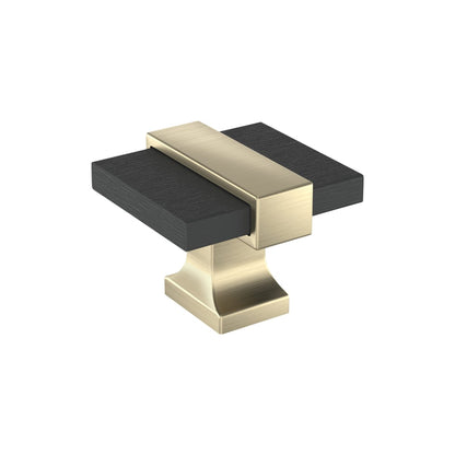 Amerock Overton Cabinet Knob - Brushed Matte Black/Golden Champagne