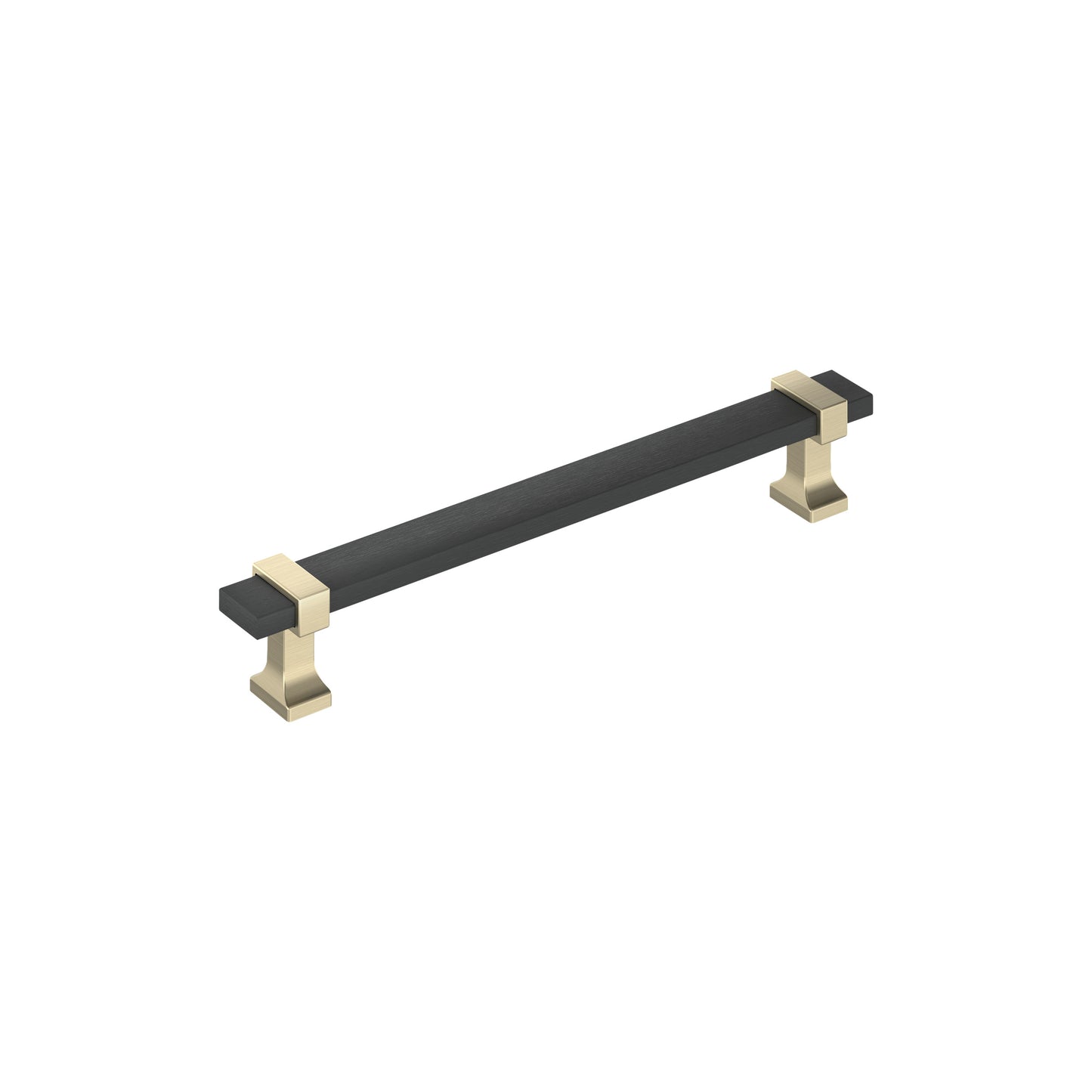 Amerock Overton Pull - 6-5/16 inch (160mm) CTC - Brushed Matte Black/Golden Champagne