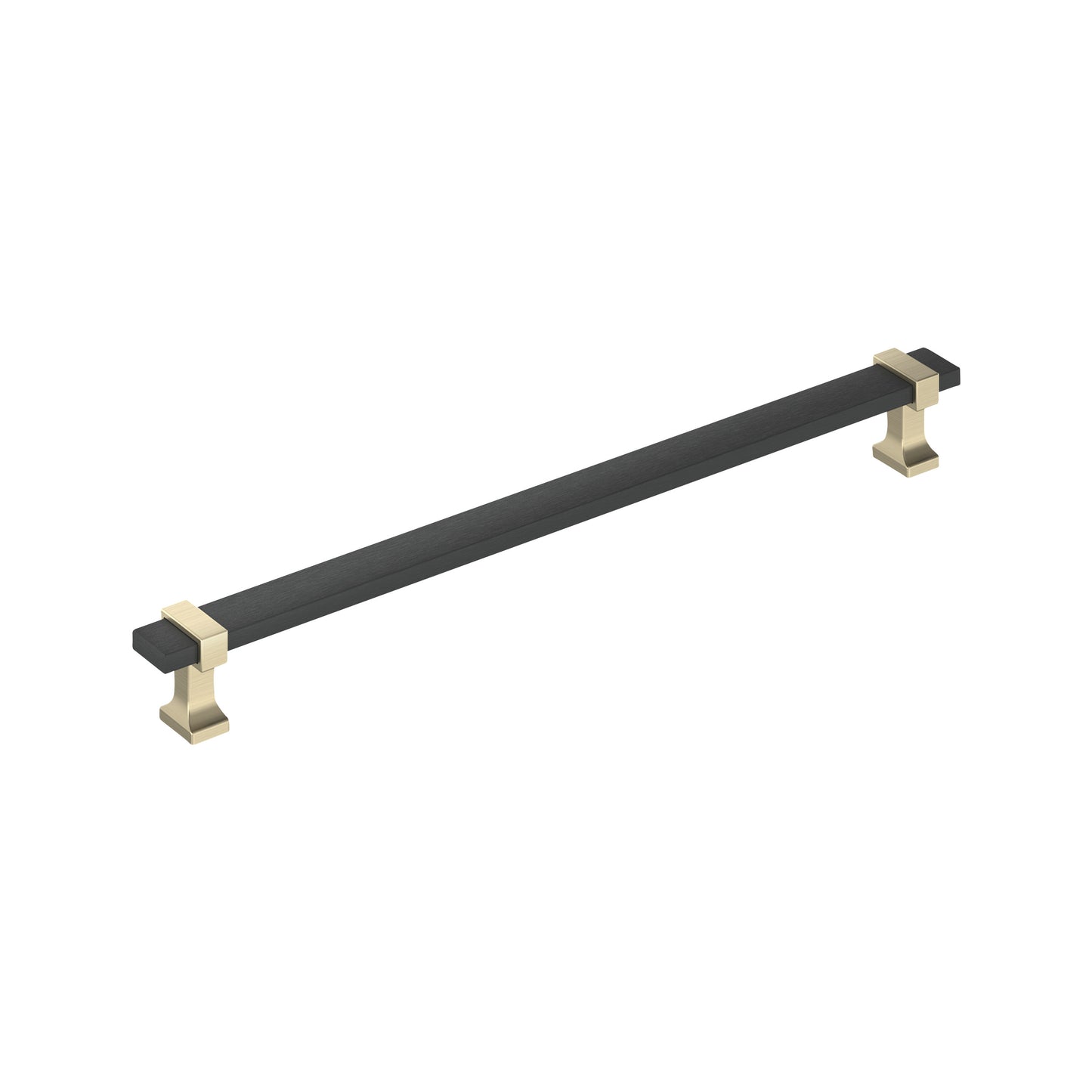 Amerock Overton Pull - 10-1/16 inch (256mm) CTC - Brushed Matte Black/Golden Champagne