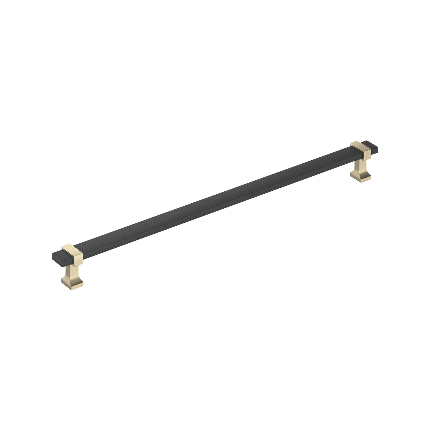 Amerock Overton Pull - 12-5/8 inch (320mm) CTC - Brushed Matte Black/Golden Champagne