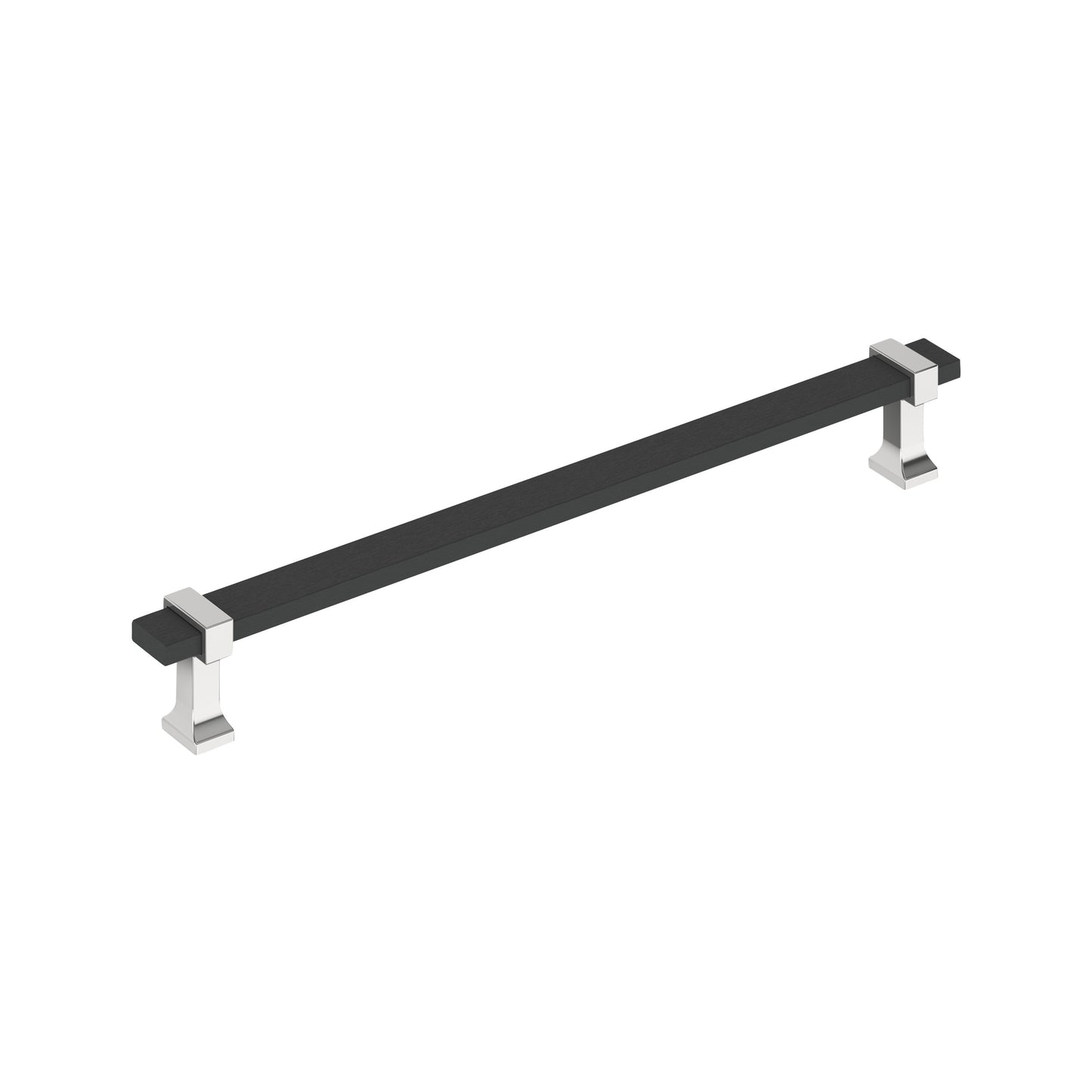 Amerock Overton Appliance Pull - 12 inch (305mm) CTC - Brushed Matte Black/Polished Chrome