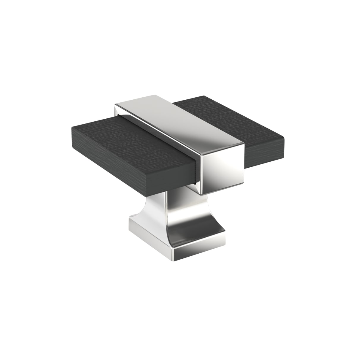 Amerock Overton Cabinet Knob - Brushed Matte Black/Polished Chrome