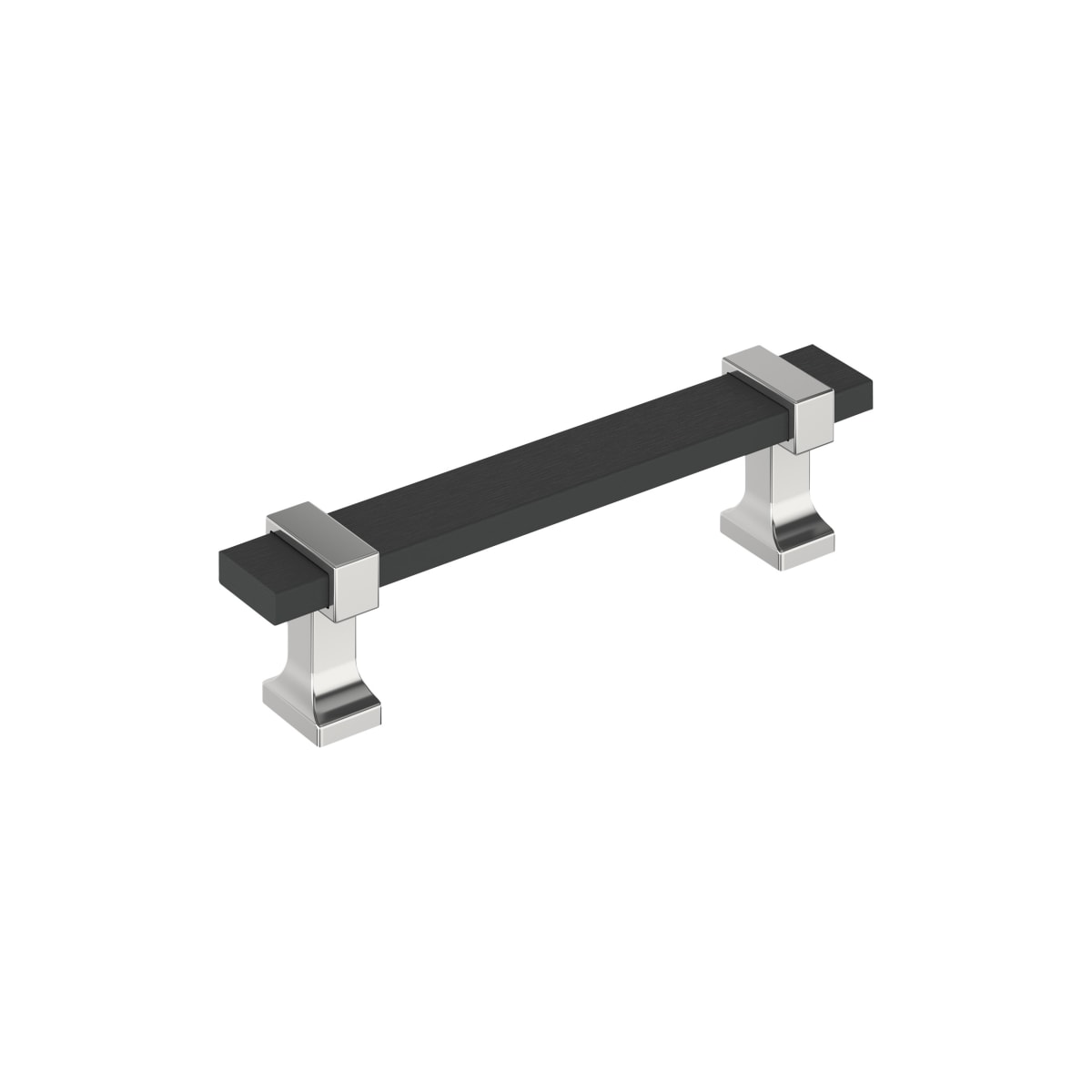 Amerock Overton Cabinet Pull - Brushed Matte Black/Polished Chrome
