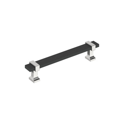 Amerock Overton Cabinet Pull - Brushed Matte Black/Polished Chrome