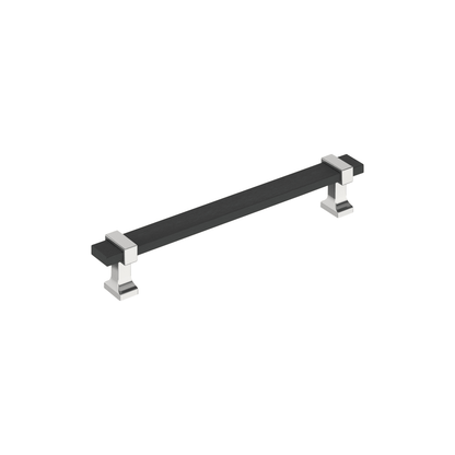 Amerock Overton Cabinet Pull - Brushed Matte Black/Polished Chrome