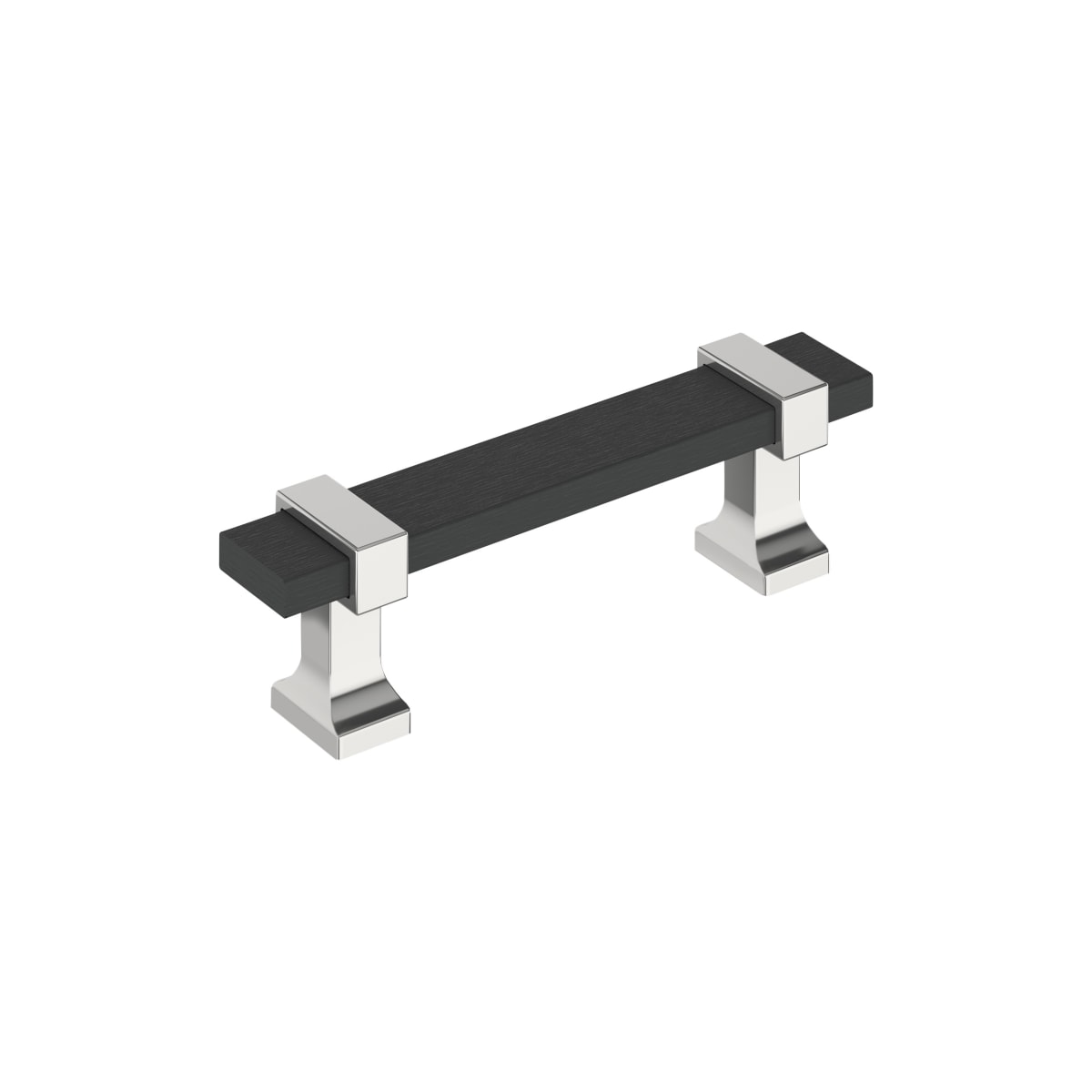 Amerock Overton Cabinet Pull - Brushed Matte Black/Polished Chrome