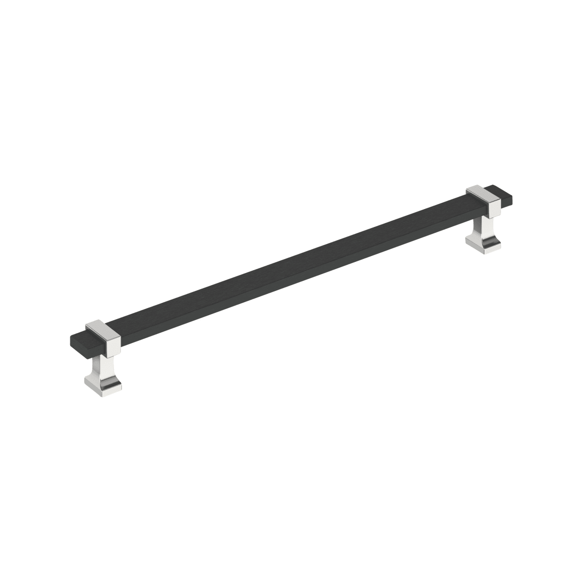 Amerock Overton Cabinet Pull - Brushed Matte Black/Polished Chrome