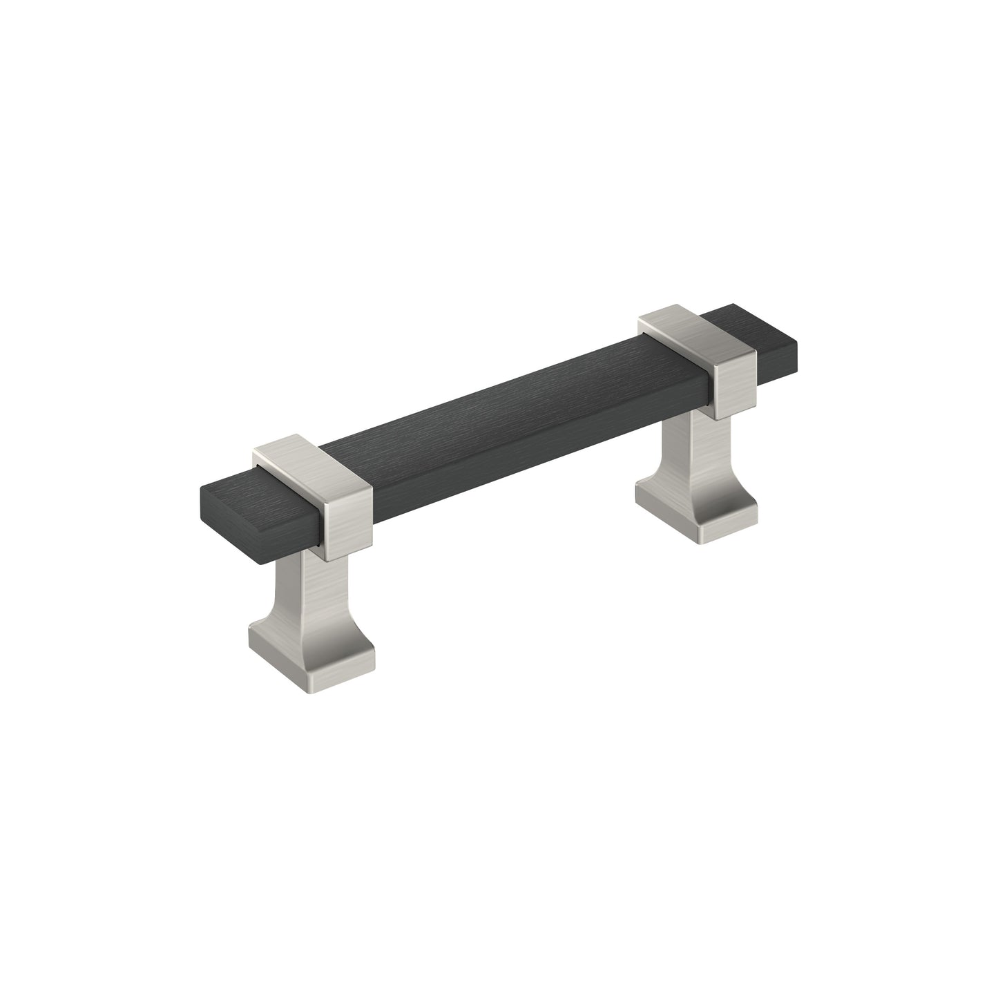 Amerock Overton Pull - 3 inch (76mm) CTC - Brushed Matte Black/Satin Nickel
