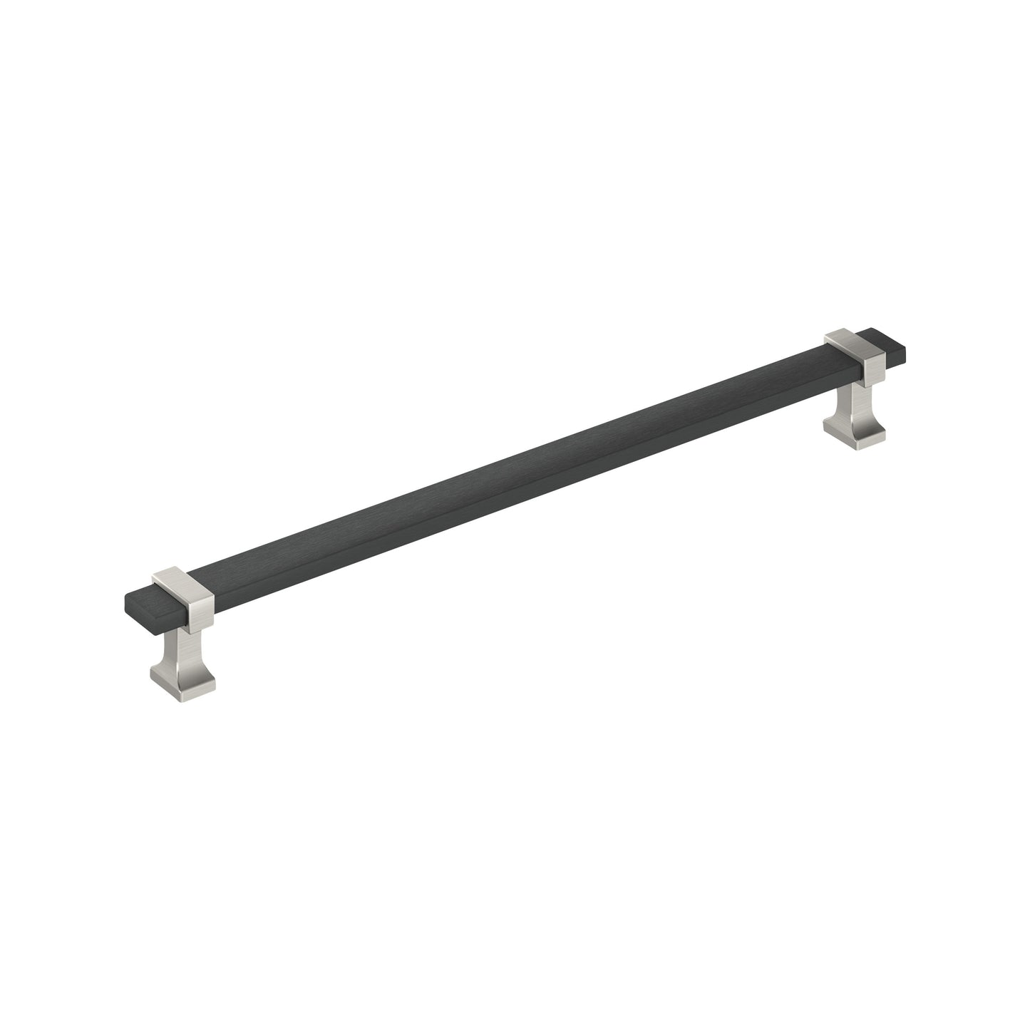Amerock Overton Pull - 10-1/16 inch (256mm) CTC - Brushed Matte Black/Satin Nickel