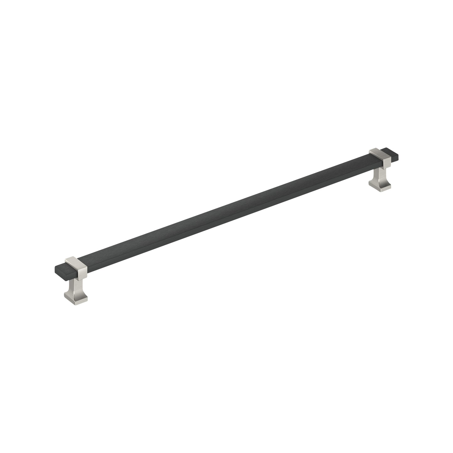 Amerock Overton Pull - 12-5/8 inch (320mm) CTC - Brushed Matte Black/Satin Nickel