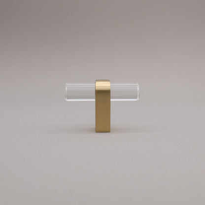Hapny Clarity Acrylic Cabinet Knob - Clear / Satin Brass
