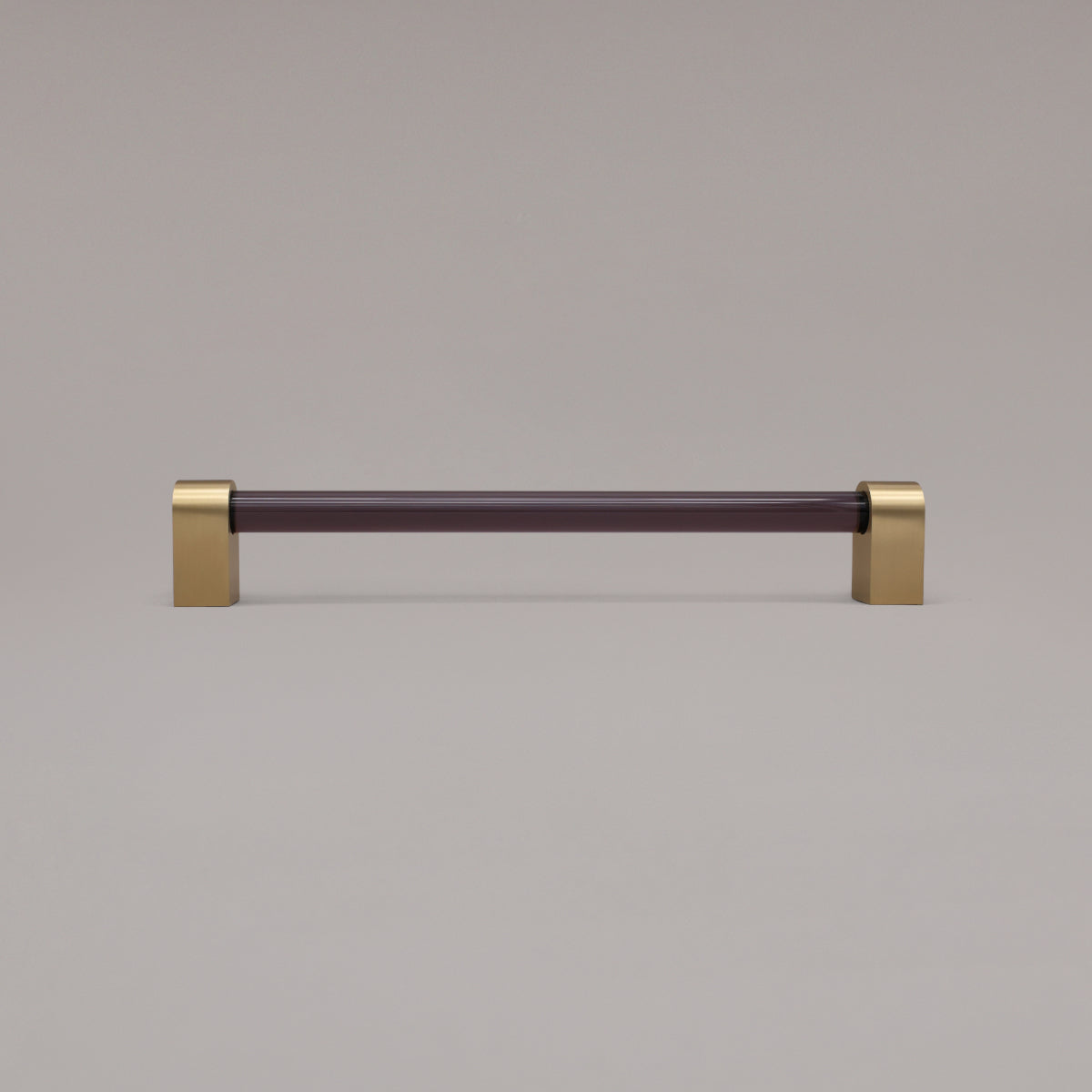 Hapny Clarity Acrylic Cabinet Pull - 12 in (304.8mm) (Appliance Pull) - Smoke / Satin Brass