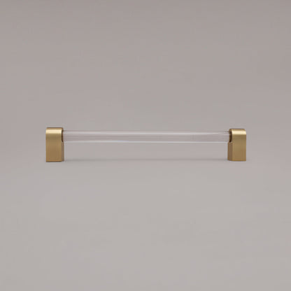 Hapny Clarity Acrylic Cabinet Pull - 12 in (304.8mm) (Appliance Pull) - Clear / Satin Brass