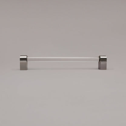 Hapny Clarity Acrylic Cabinet Pull - 12 in (304.8mm) (Appliance Pull) - Clear / Satin Nickel