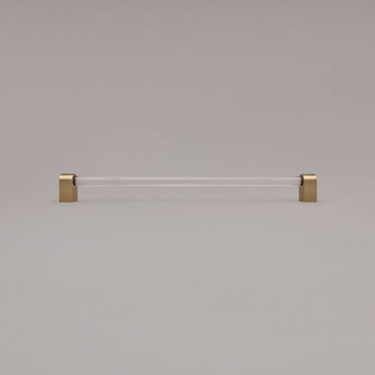 Hapny Clarity Acrylic Cabinet Pull - 18 in (457.2mm) (Appliance Pull) - Clear / Satin Brass