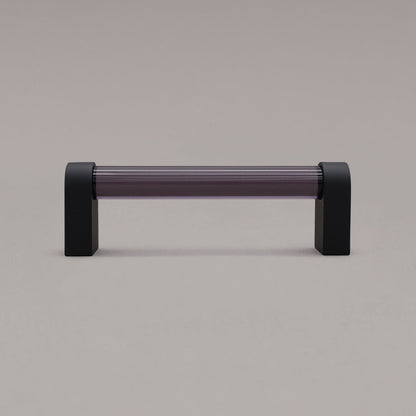 Hapny Clarity Acrylic Cabinet Pull - 96mm (3-3/4 in) - Smoke / Matte Black