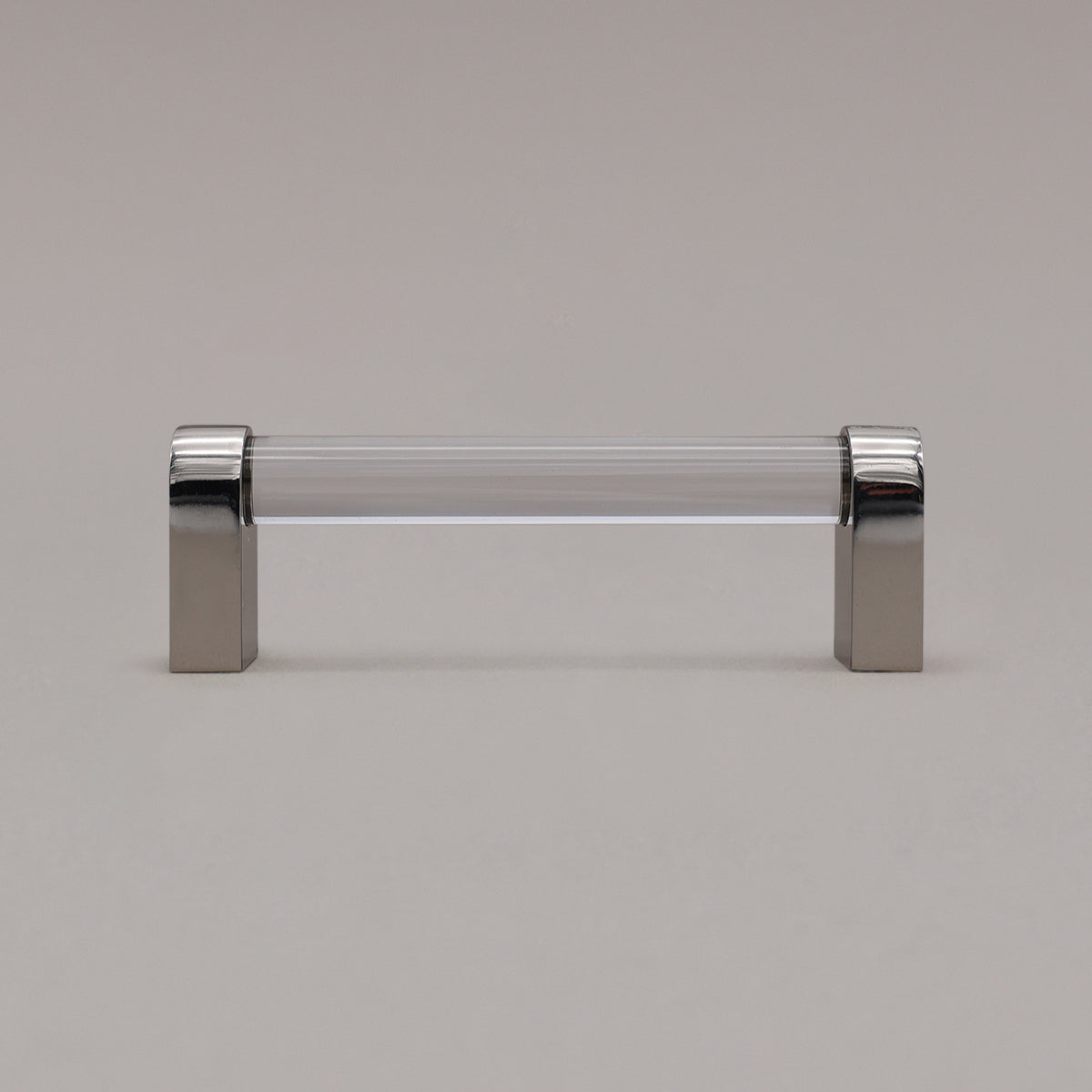 Hapny Clarity Acrylic Cabinet Pull - 96mm (3-3/4 in) - Clear / Polished Nickel