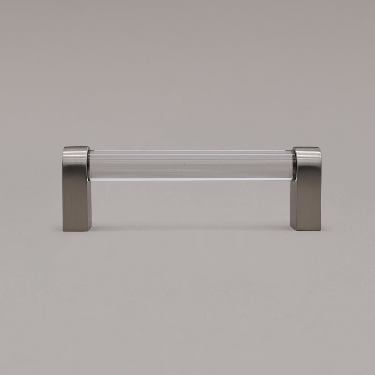 Hapny Clarity Acrylic Cabinet Pull - 96mm (3-3/4 in) - Clear / Satin Nickel