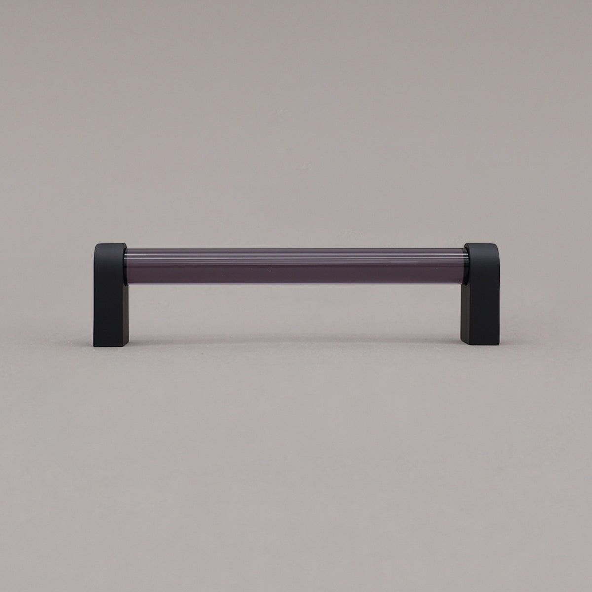 Hapny Clarity Acrylic Cabinet Pull - 5 in (127mm) - Smoke / Matte Black