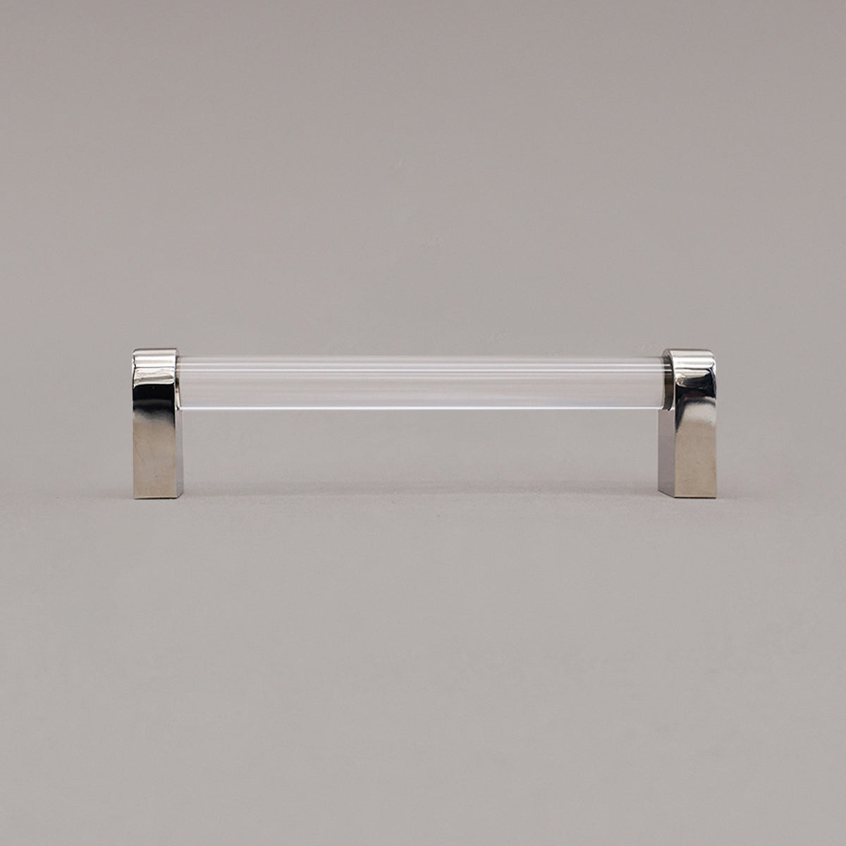 Hapny Clarity Acrylic Cabinet Pull - 5 in (127mm) - Clear / Polished Nickel