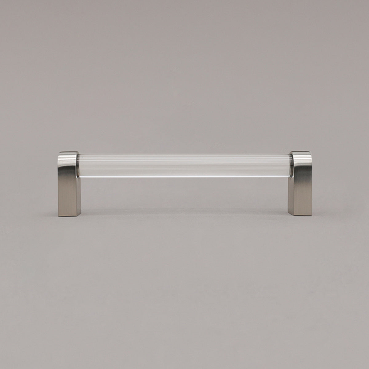 Hapny Clarity Acrylic Cabinet Pull - 5 in (127mm) - Clear / Satin Nickel