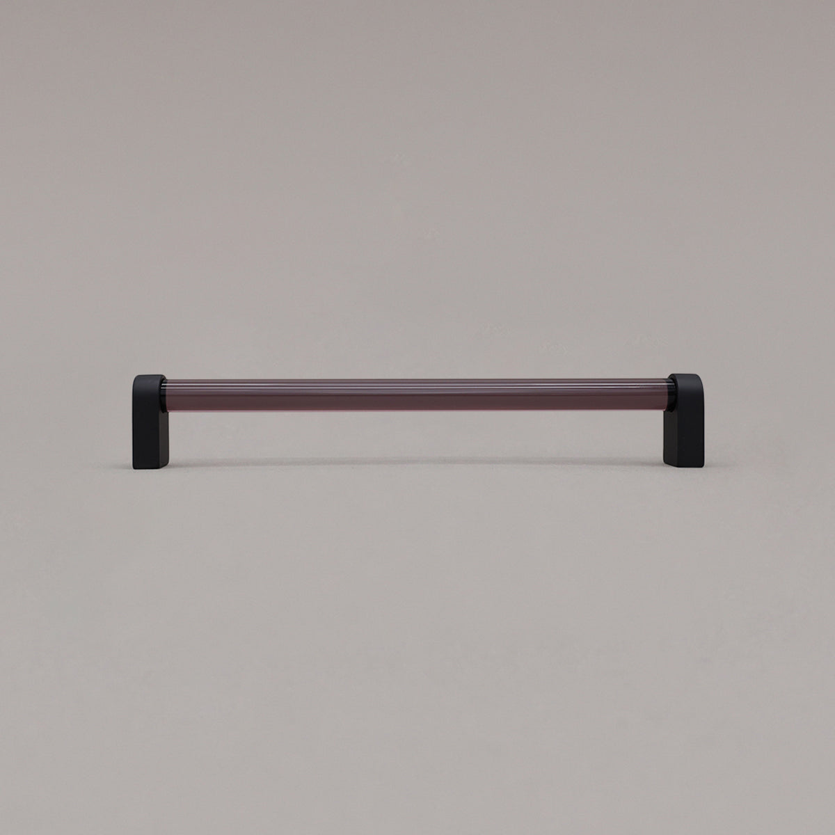 Hapny Clarity Acrylic Cabinet Pull - 8 in (203.2mm) - Smoke / Matte Black