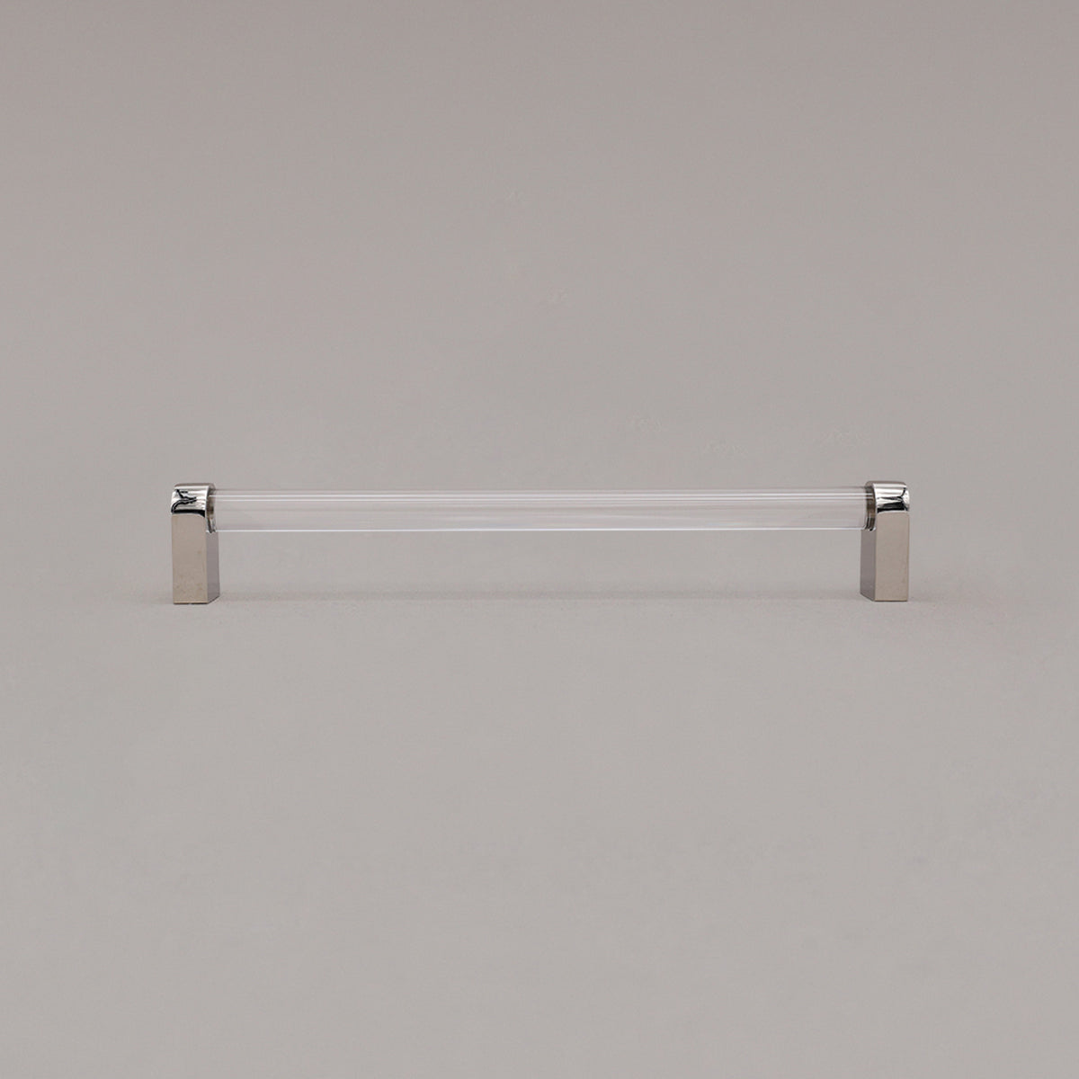 Hapny Clarity Acrylic Cabinet Pull - 8 in (203.2mm) - Clear / Polished Nickel