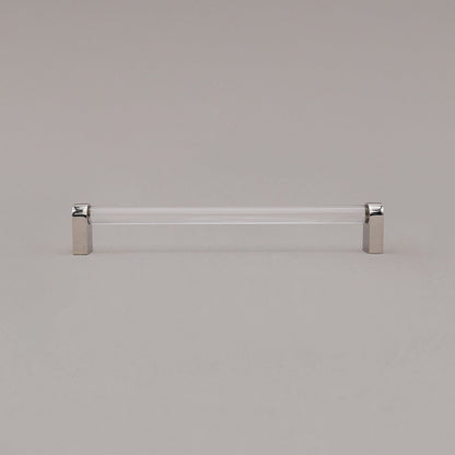 Hapny Clarity Acrylic Cabinet Pull - 8 in (203.2mm) - Clear / Polished Nickel