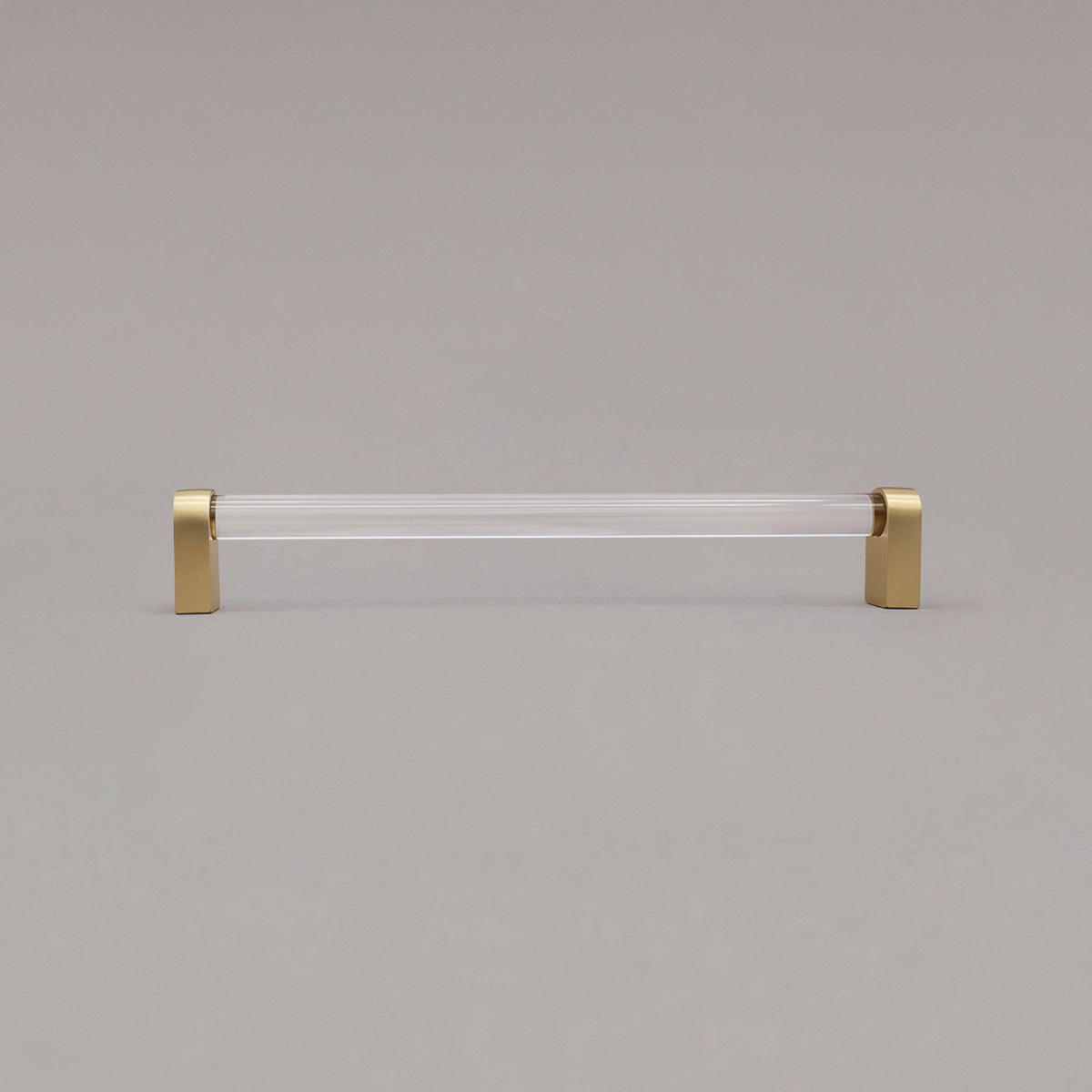 Hapny Clarity Acrylic Cabinet Pull - 8 in (203.2mm) - Clear / Satin Brass