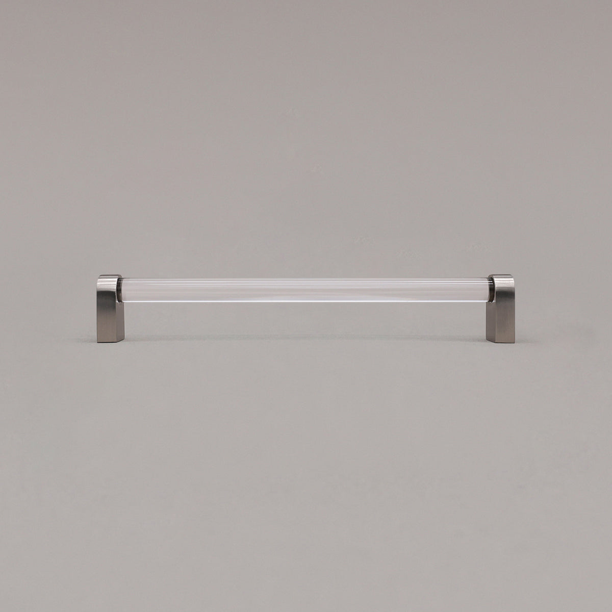 Hapny Clarity Acrylic Cabinet Pull - 8 in (203.2mm) - Clear / Satin Nickel