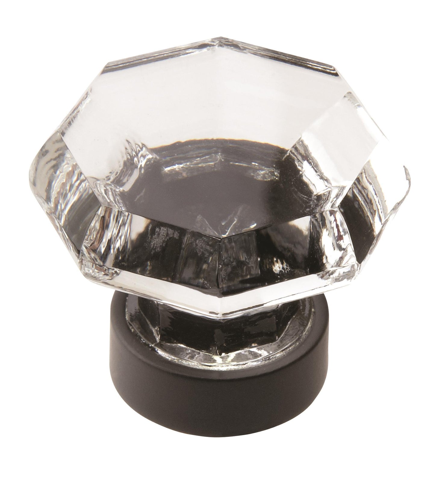 Amerock Traditional Classics Knob - 1-5/16 inch (33mm) Diameter - Clear/Black Bronze