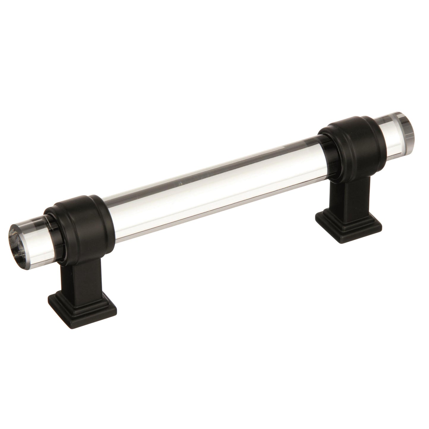 Amerock Glacio Pull - 3-3/4 inch (96mm) CTC - Clear/Black Bronze