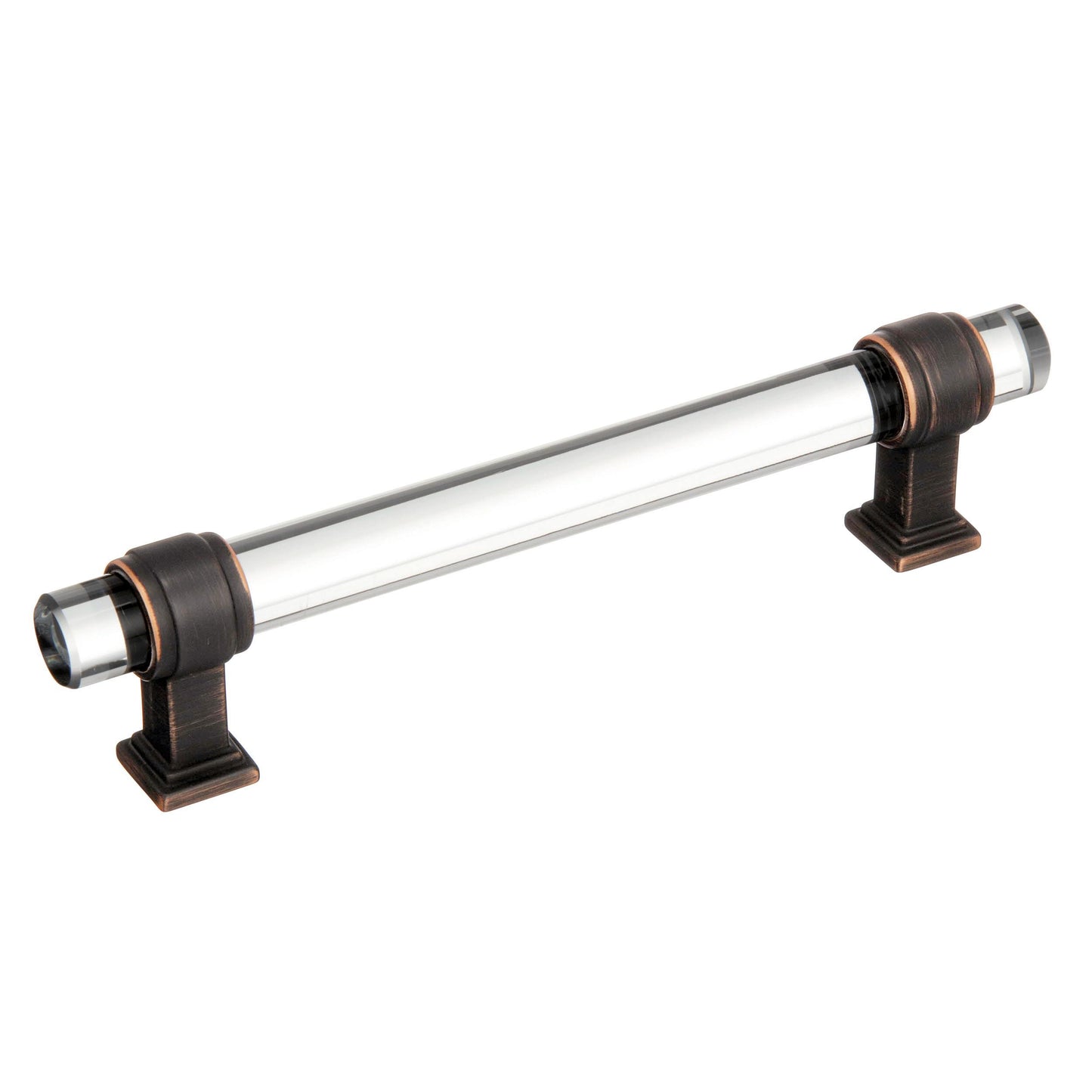 Amerock Glacio Pull - 5-1/16 inch (128mm) CTC - Clear/Oil-Rubbed Bronze