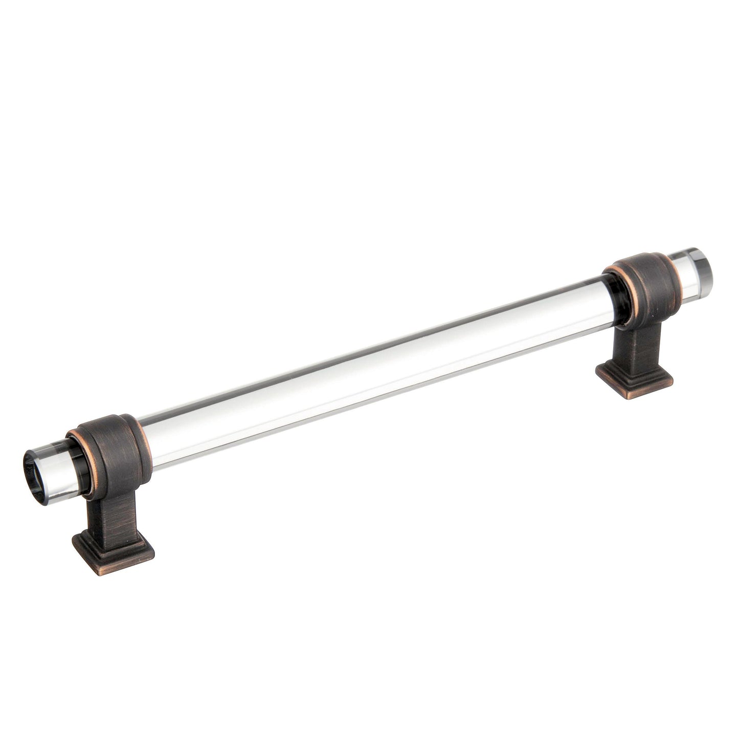Amerock Glacio Pull - 6-5/16 inch (160mm) CTC - Clear/Oil-Rubbed Bronze