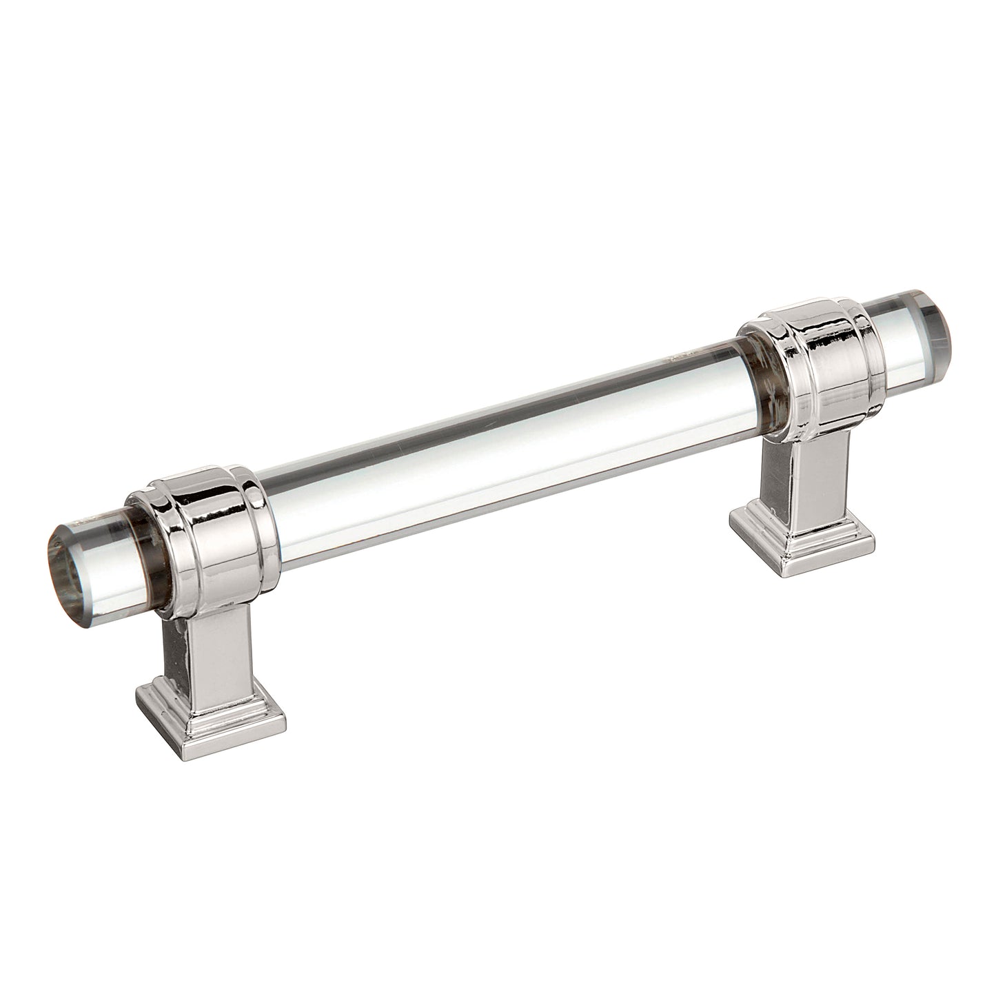 Amerock Glacio Pull - 3-3/4 inch (96mm) CTC - Clear/Polished Nickel