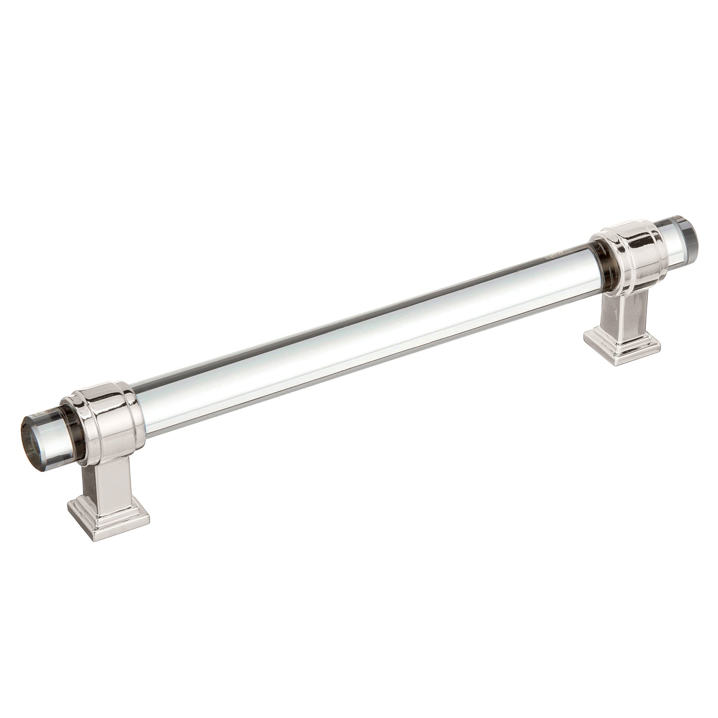 Amerock Glacio Pull - 6-5/16 inch (160mm) CTC - Clear/Polished Nickel