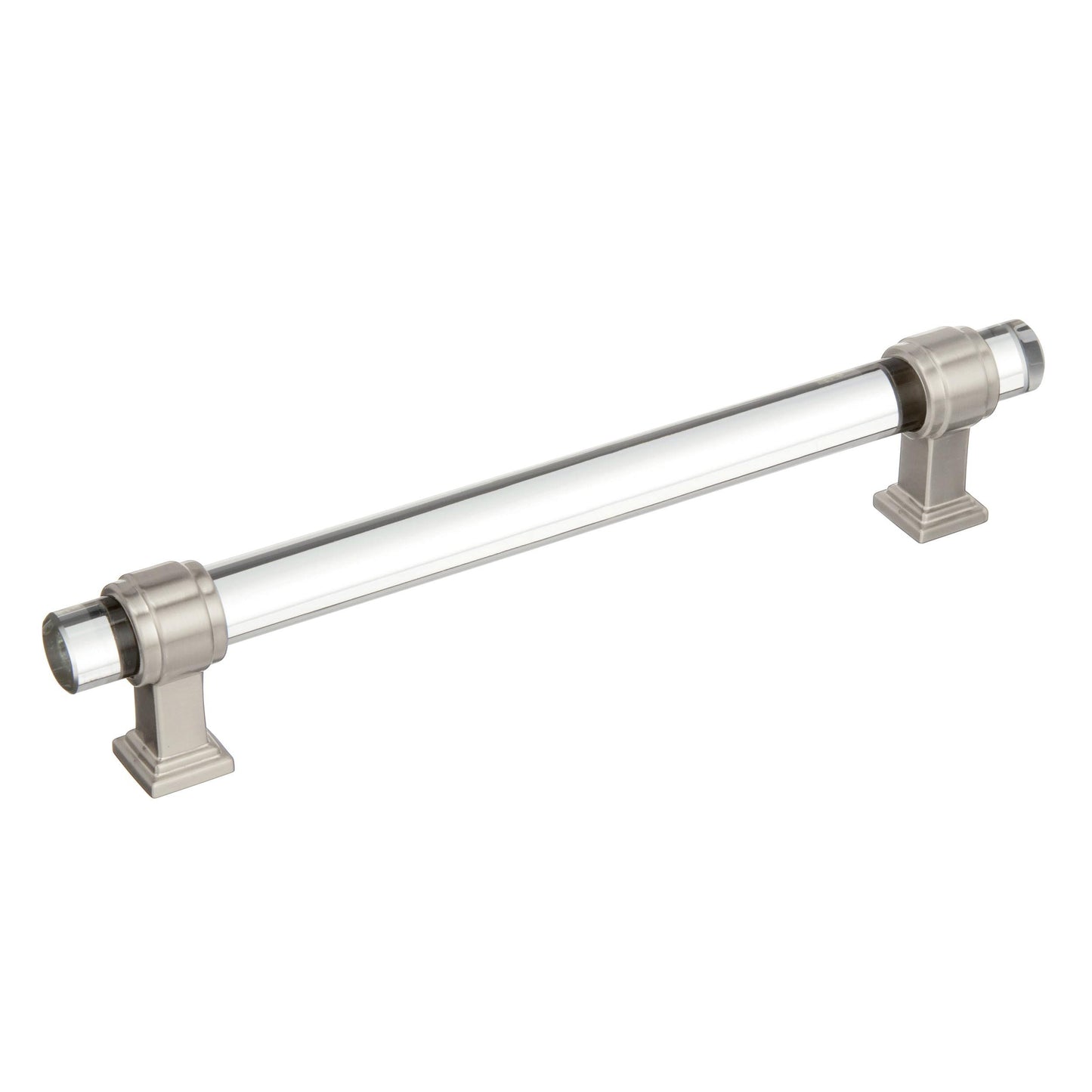 Amerock Glacio Pull - 6-5/16 inch (160mm) CTC - Clear/Satin Nickel