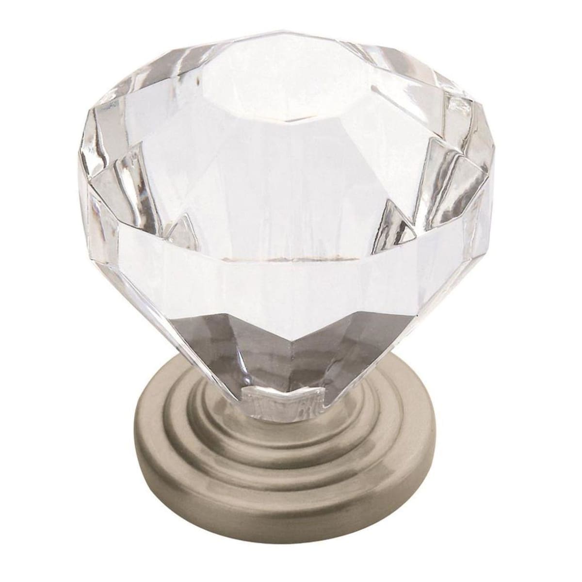 Amerock Traditional Classics Cabinet Knob - Clear/Satin Nickel
