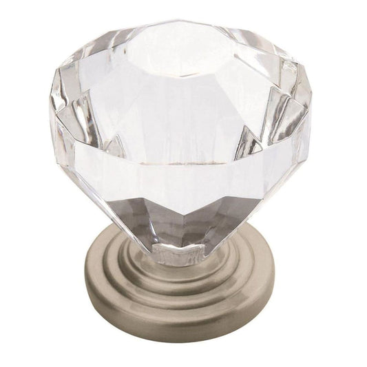 Amerock Traditional Classics Cabinet Knob - Clear/Satin Nickel