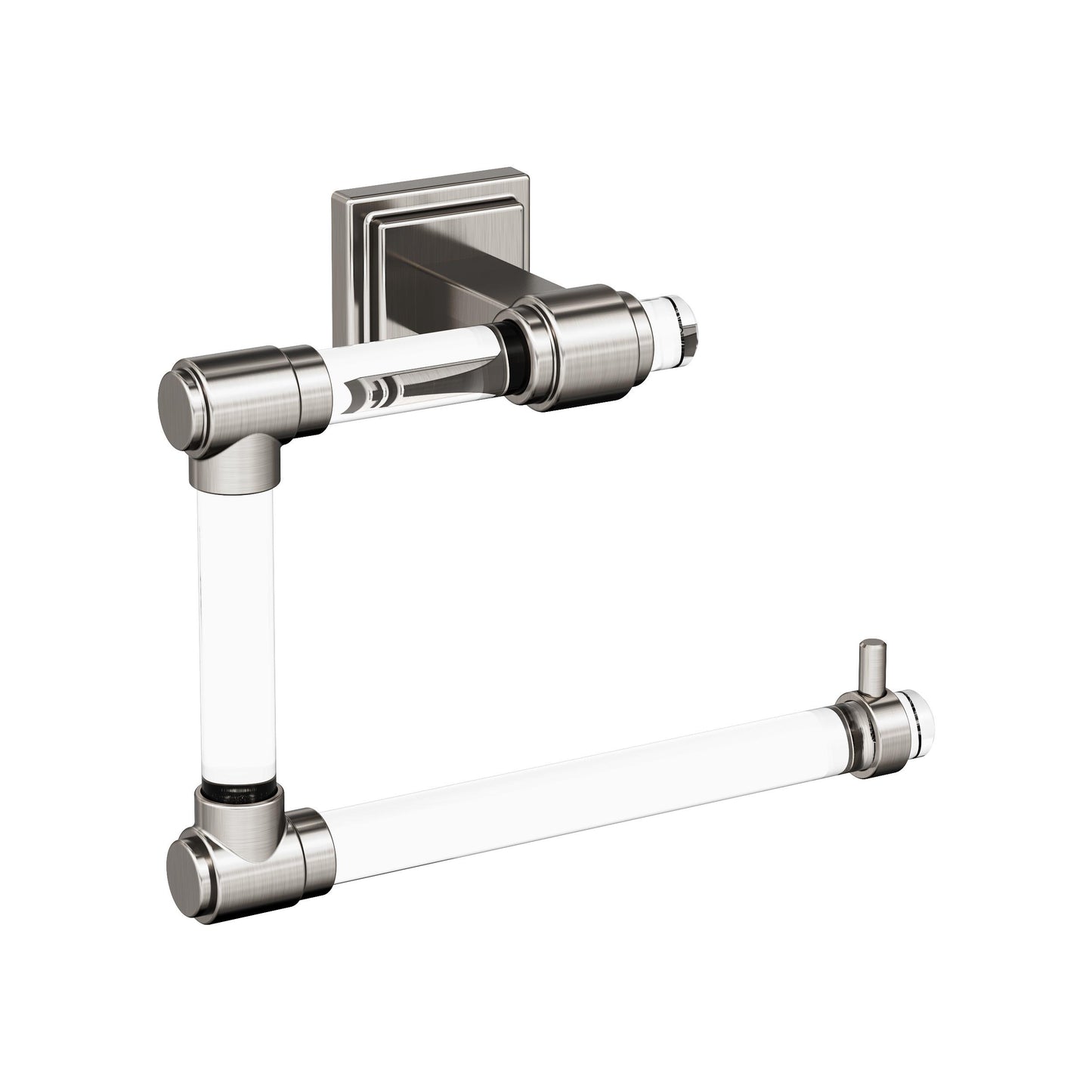 Amerock Glacio Towel Ring - 5-7/16 inch (138mm) Width - Clear/Brushed Nickel