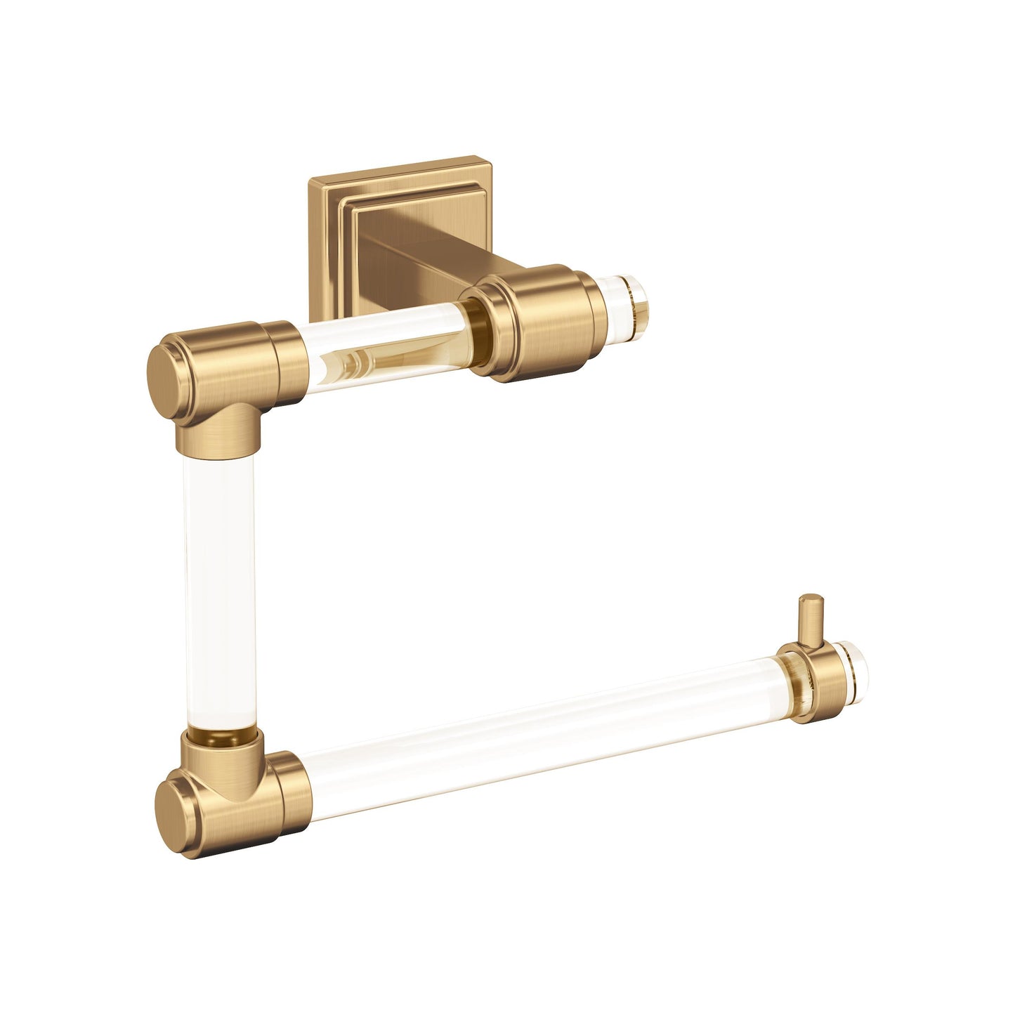 Amerock Glacio Towel Ring - 5-7/16 inch (138mm) Width - Clear/Champagne Bronze