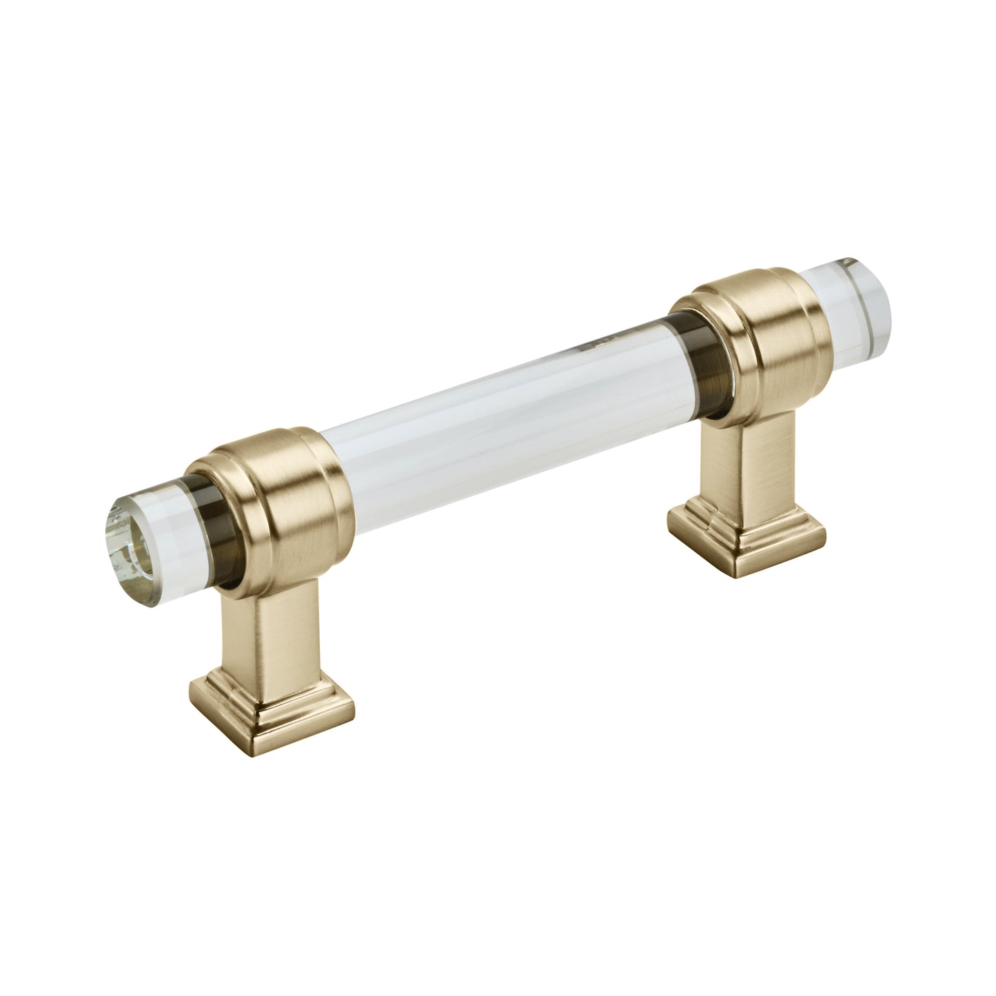 Amerock Glacio Pull - 3 inch (76mm) CTC - Clear/Golden Champagne