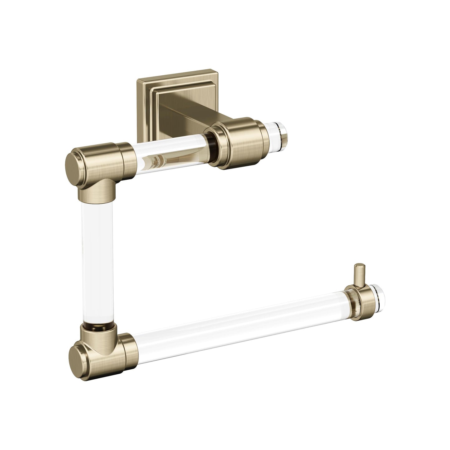 Amerock Glacio Towel Ring - 5-7/16 inch (138mm) Width - Clear/Golden Champagne