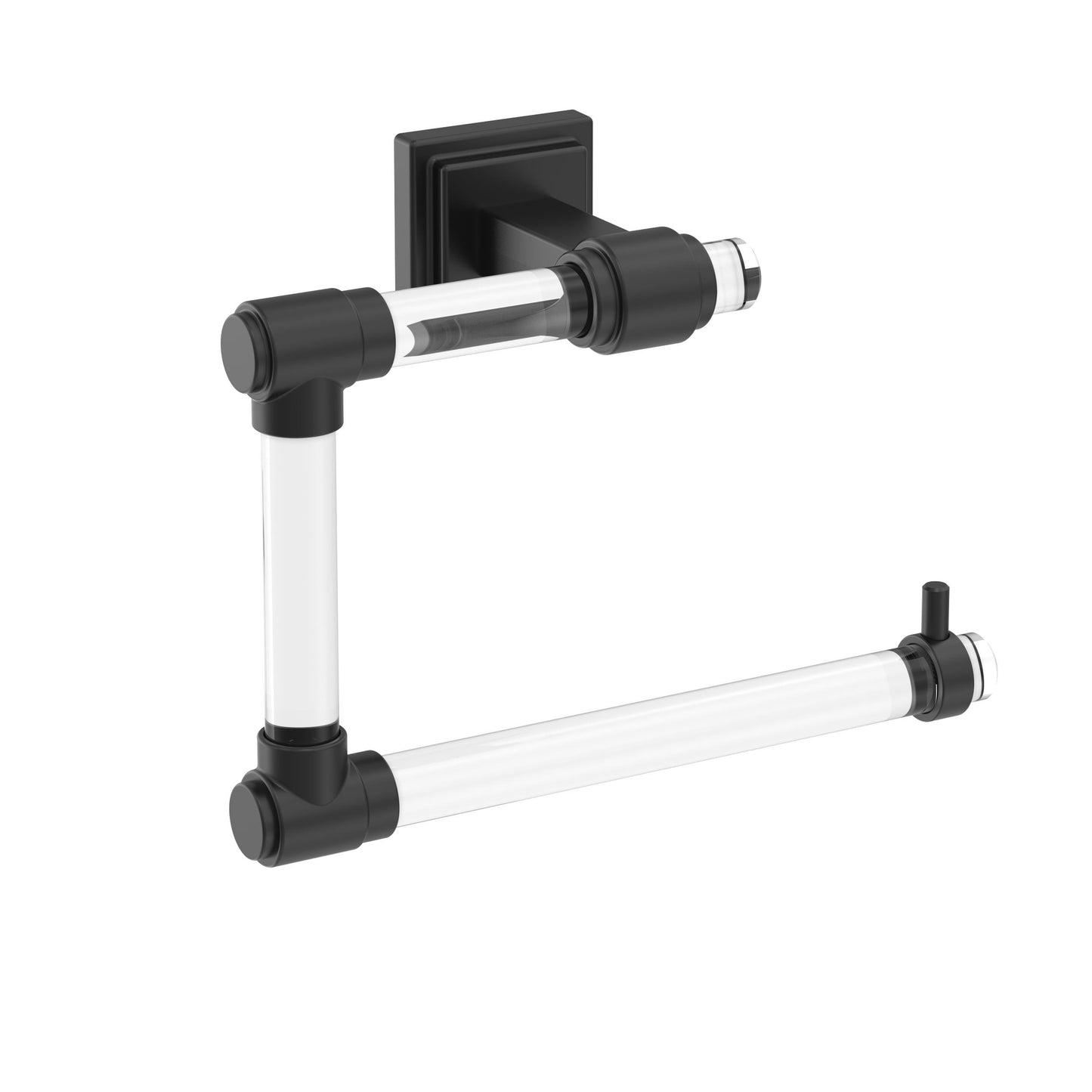 Amerock Glacio Towel Ring - 5-7/16 inch (138mm) Width - Clear/Matte Black