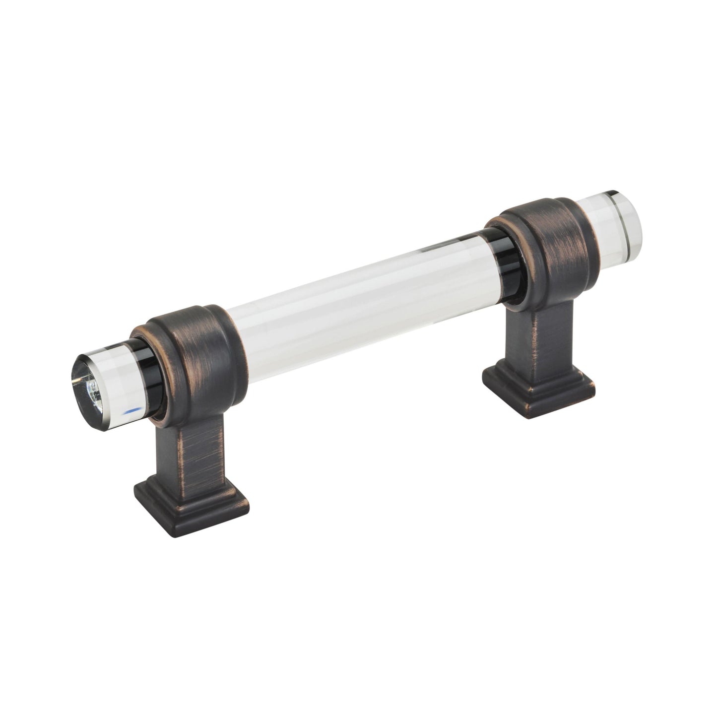 Amerock Glacio Pull - 3 inch (76mm) CTC - Clear/Oil-Rubbed Bronze